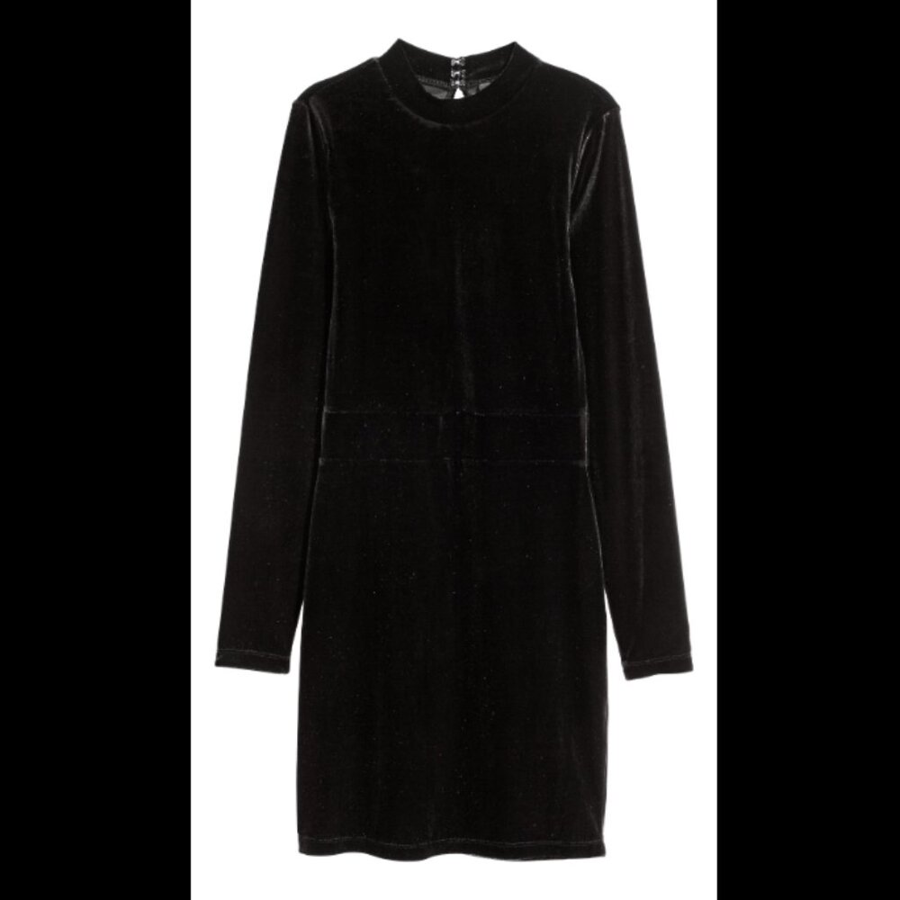 H&M Fitted Velvet Dress